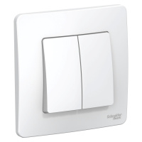 Двухклавишный выключатель (cх.5) скрытой установки 10А 250В Systeme Electric Blanca BLNVS010501, БЕЛЫЙ