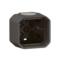 Поверхностный блок на 1 блок Legrand Plexo с 2 мембранными вводами (2 x 1 вход) - IP55 - Антрацит 069601L