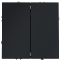 Перекрестный переключатель двухклавишный 10А Voltum S70 графит Soft touch пластик (VLS020507)