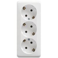 Розетка тройная с заземлением 16А Systeme Electric Etude, БЕЛЫЙ PA16-011B