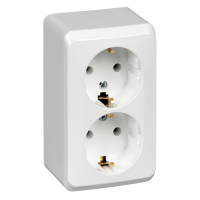 Розетка двойная с заземлением 16А Systeme Electric Etude, БЕЛЫЙ PA16-007B