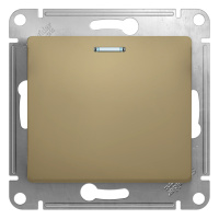 Выключатель 1-клавишный с подсветкой схема 1а 10АХ Systeme Electric Glossa, титан GSL000413