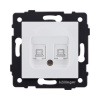 Розетка двойная Ethernet RJ45 Cat.6, белый матовый Kollinger REA-019WM для Aspekt, Eleganz, Reflex