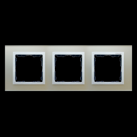 Рамка 3-пост Серебро (стекло)-Алюминий Simon 82 82937-62