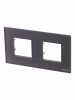 2 постовая рамка кофейное стекло ABB Zenit 2CLA227200N3701