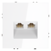 Розетка компьютерная двойная RJ45+RJ45 кат.6 Voltum S70 белый глянцевый пластик (VLS060201)