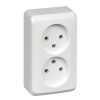 Розетка двойная без заземления 16А Systeme Electric Etude, БЕЛЫЙ PA16-005B