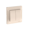 Выключатель 2-клавишный Systeme Electric Glossa, сх.5, 10АХ, в сборе, быстрозажим. клем., БЕЖЕВЫЙ GSL000252S