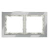 Рамка стеклянная на 2 поста Voltum S70 сталь глянцевая (VLS110205)