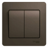 Выключатель 2-клавишный Systeme Electric Glossa, сх.5, 10АХ, в сборе, ШОКОЛАД GSL000852