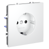 Розетка с заземлением с защитными шторками Voltum S70 пластик белая Soft touch 16А (VLS040202)