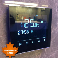 Программируемый терморегулятор с зеркальным сенсорным дисплеем IQ Watt BLACK DIAMOND 00407
