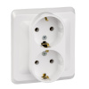 Розетка двойная с заземлением 16А Systeme Electric Etude, БЕЛЫЙ PC16-007B