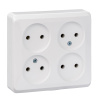 Розетка четырехместная без заземления 16А Systeme Electric Etude, БЕЛЫЙ PA16-205B