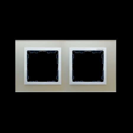 Рамка 2-пост Серебро (стекло)-Алюминий Simon 82 82927-62