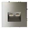 Розетка компьютерная двойная RJ45+RJ45 кат.6 Voltum S70 шелк Soft touch пластик (VLS060204)