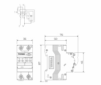 Дифференциальный автомат 1P+N 40 A 30 mA 6 kA C A Werkel W922P164