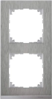 Рамка 2-постовая Schneider Electric M-Pure Merten Systeme M, нержавеющая сталь/алюминий MTN4020-3646
