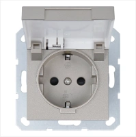 Розетка SCHUKO© с крышкой и защитными шторками 16A 250V~ 2P+T, цвет шампань Jasmart G5505CH