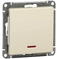Выключатель 1-клавишный с подсветкой Systeme Electric W59, слоновая кость VS110-153-2-86