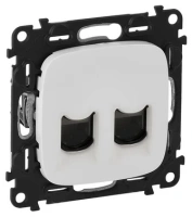 Розетка телефонная+ интернет RJ11/RJ45 cat.6 Legrand Valena Allure 753032+755425