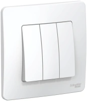 Трехклавишный выключатель скрытой установки 10А 250В Systeme Electric Blanca BLNVS100501, БЕЛЫЙ