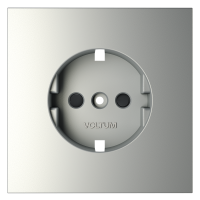 Накладка для розетки с заземлением и защитными шторками Voltum S70 сталь Soft touch пластик (VLS000705)