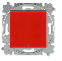 Выключатель 1-клав. + подс. ABB Levit красный - дымчатый чёрный 2CHH590146A6065