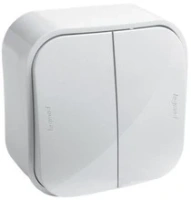 Выключатель 2 клавишный цвет слоновая кость 782202 Legrand Quteo