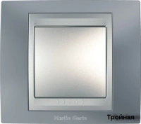 Рамка 3-пост горизонт. металл Грэй Schneider Unica MGU66.006.097