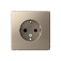 Розетка с заземлением со шторками Systeme Electric ArtGallery, 16А, шампань  GAL000545