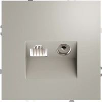 Розетка телевизионная TV+RJ45 кат. 6 Voltum S70 кашемир Soft touch пластик (VLS060703)