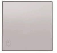 Розетка 220v с крышкой и шторками алюминий ABB Sky Niessen 2CLA818800A1001|2CLA858810A1301