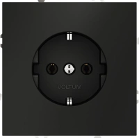 Розетка с заземлением 16А Voltum S70 черный матовый Soft touch пластик (VLS040108)