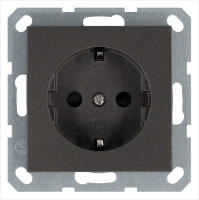 Розетка SCHUKO© с крышкой и защитными шторками 16A 250V~ 2P+T, цвет Мокко Jasmart G5505Z