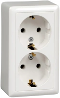 Розетка двойная с заземлением 16А Systeme Electric Hit, БЕЛЫЙ RA16-238I-B