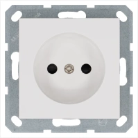 Розетка без заземления с защитными шторками 16A 250V~ 2P, цвет белый глянцевый Jasmart G5503W