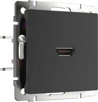 Розетка HDMI черный матовый Werkel Встраиваемые механизмы черные W1186008