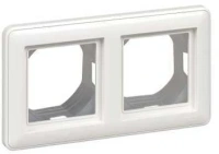 Рамка 2-постовая вертикальная Systeme Electric W59 Aqua, БЕЛЫЙ KD-2B-18