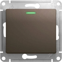 Переключатель 1-клавишный с подсветкой схема 6а 10AX Systeme Electric (Schneider Electric) Glossa, шоколад GSL000863