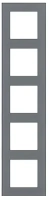 Рамка 5-постовая, стекло серый  Brionilux серия G Glass (GGR5GY)