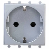 Розетка 220v c/з и шторками сталь DKC Avanti 4404002