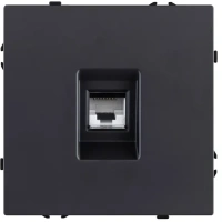 Розетка Ethernet RJ45 Cat.6, черный бархат Brionilux серия Z (ZG017BK)