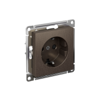 Розетка Systeme Electric AtlasDesign с заземлением со шторками, 16А, механизм, быстрозажим. клем., МОККО ATN000645S
