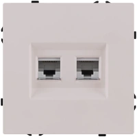 Розетка двойная Ethernet RJ45 Cat.6, кашемир матовый Kollinger Eclipse EC-018CM