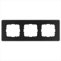 Рамка 3-постовая, стекло матовое Black Glass Jasmart G1003GB-RM