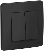 Двухклавишный переключатель (cх.6+6) скрытой установки 10А 250В Systeme Electric Blanca BLNVS106606, Антрацит