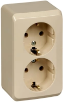 Розетка двойная с заземлением 16А Systeme Electric Etude, кремовый PA16-007K