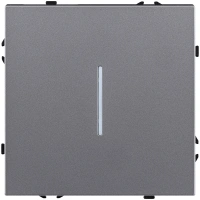Выключатель 1-клавишный 10А/250В с LED подсветкой, серый Kollinger Eclipse EC-007GY