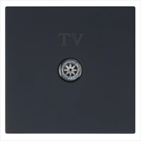 Розетка TV Φ9.5mm оконечная с накладкой, цвет Черный матовый (soft touch) Jasmart FD6001PBM